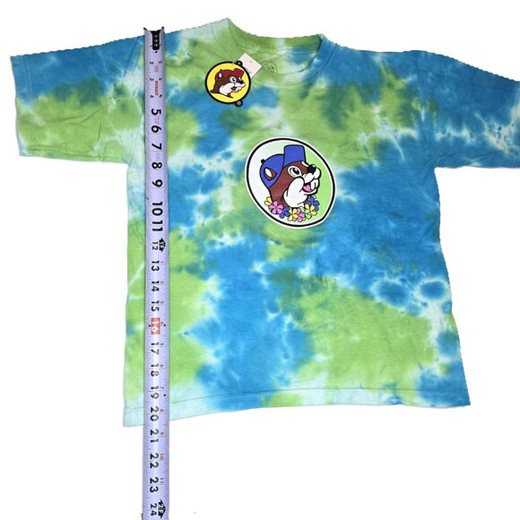 Buc-ee's T Shirt ~ Tie Dye Blue Green, Size Youth Medium Bucees ~ NWT - Picture 10 of 10